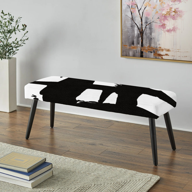 Finkel - Banc rembourré noir moderne abstrait