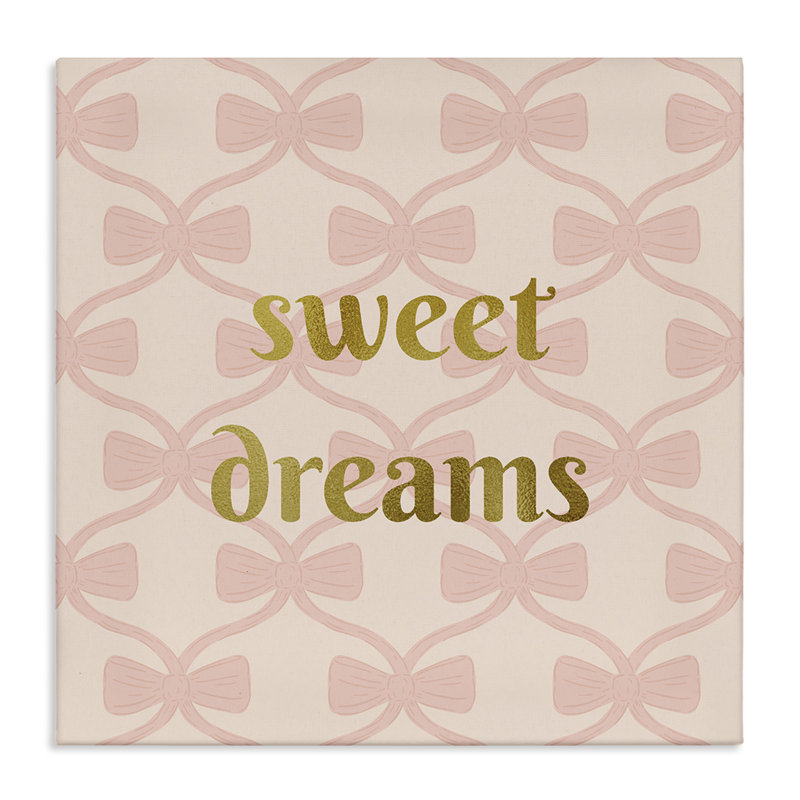 Toile Pastel Bows & Sweet Dreams, design par Sazerelli Designs, H 17 po x l 17 po
