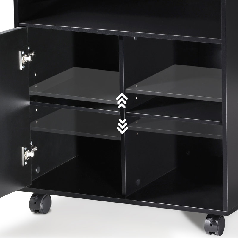 Haile 23.6'' Wide 5 - Shelf Storage Cabinet, Black