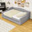 Upholstered Full XL Daybed with Trundle and LED Strip, Tufted Design-323976804