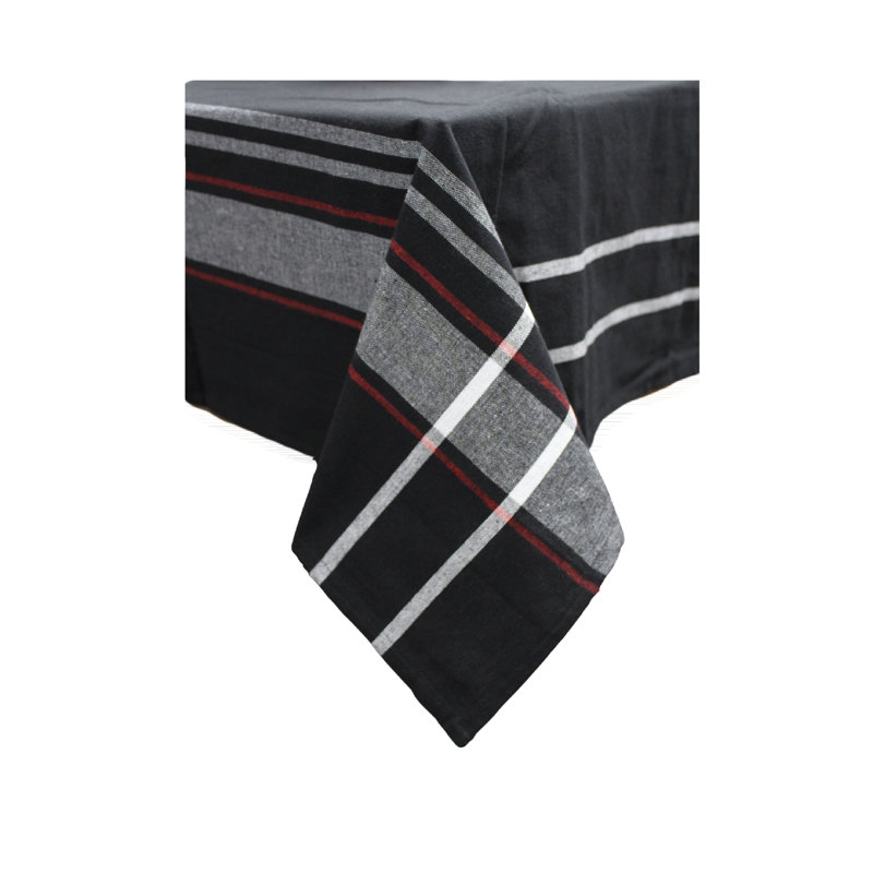 Nappe de couleur unie en mélange de coton, 90 po x 60 po, Noir