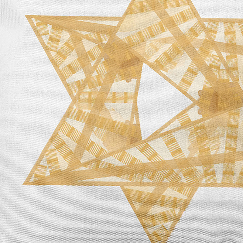Hanukkah Reversible Throw Pillow, 18" x 18", Gold