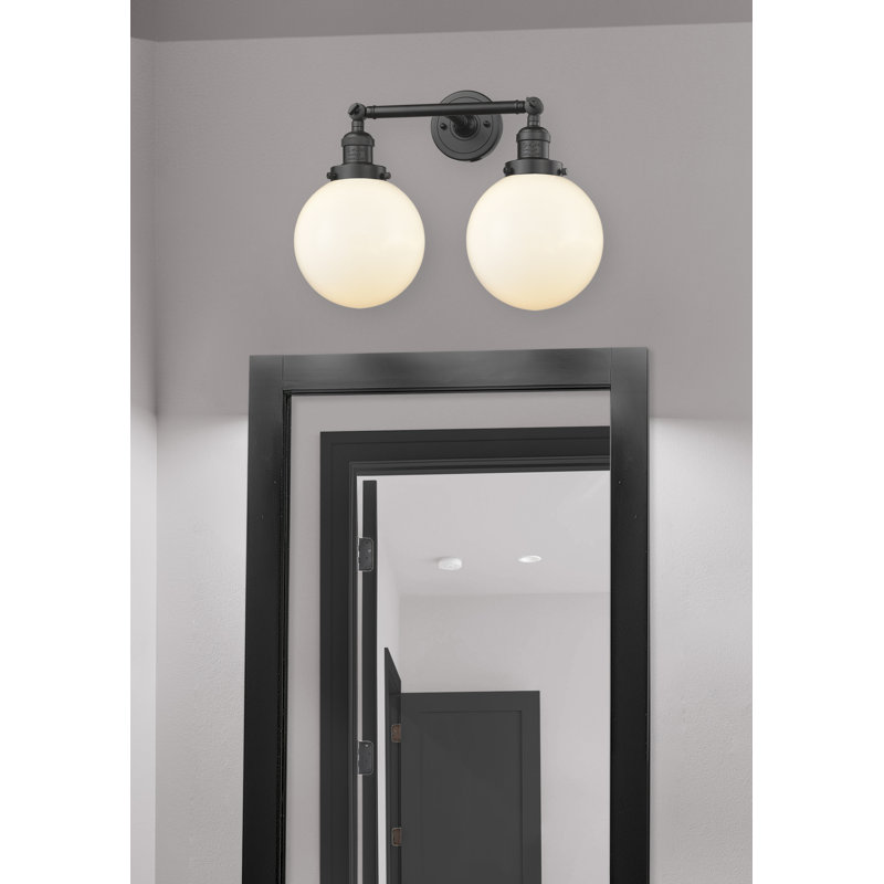 Clementina 2 - Light Dimmable Vanity Light, 6 Watt Vinage LED Bulb, Matte White Cased, Oil Rubbed Bronze
