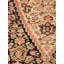 Tapis unique en laine noué à la main noir / rose / orange des années 1900 de 4 pi 6 po x 6 pi 10 po