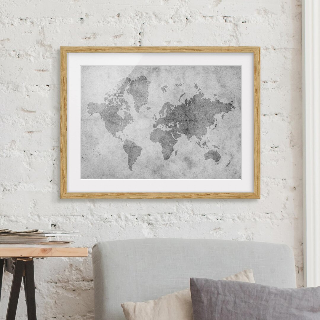 Gerahmtes Poster Vintage World Map II