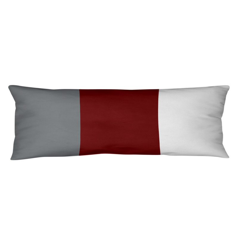 Polyester Medium Pillow, Abrams , Dark Grey/Maroon