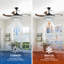 Ventilateur de plafond à DEL rétractable 48 po avec télécommande, à intensité variable, 3 températures de couleur