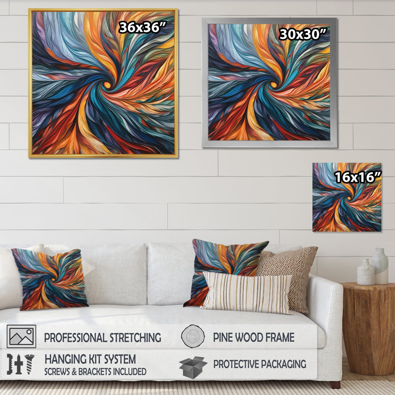 Spiral Symphony III sur impression sur toile, H 36 po x l 36 po x P 1,5 po, Cadre doré à une seule photo