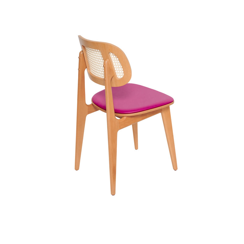 Chaise d'appoint Emma, Rose, Bois naturel