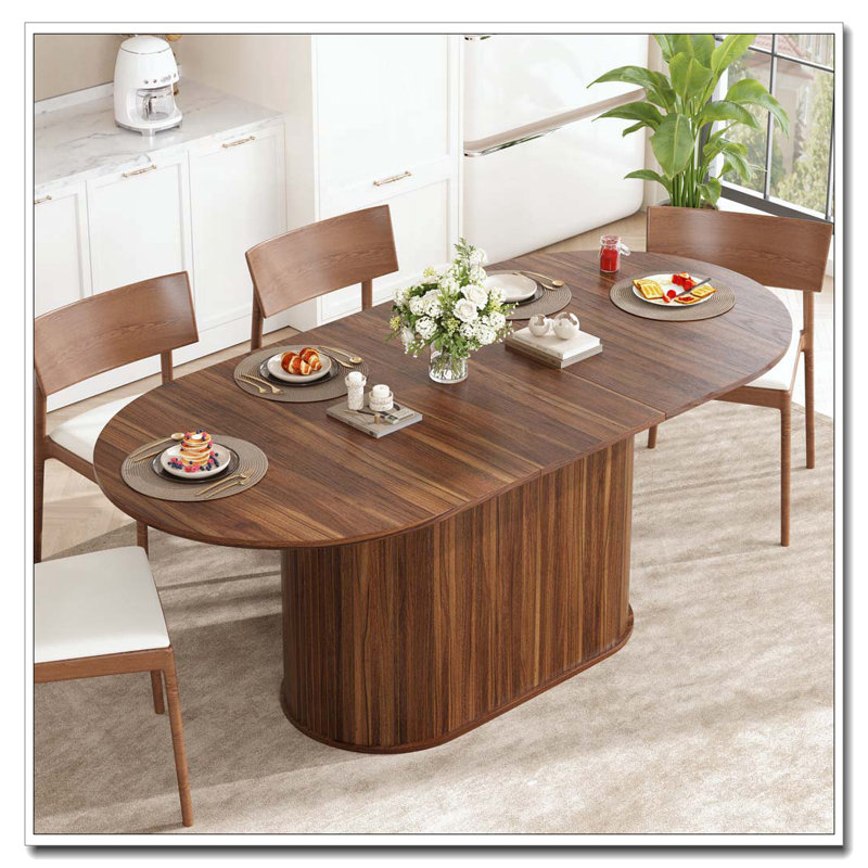 55.11"-70.86" Extendable Dining Table, Walnut