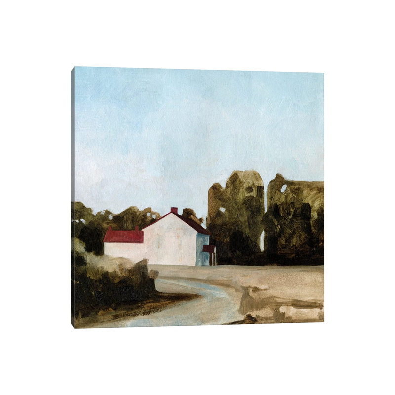 «Quiet Farmhouse II» par Emma Caroline - reproduction d'art sur toile tendue, H 12 po x l 12 po x P 0,75 po