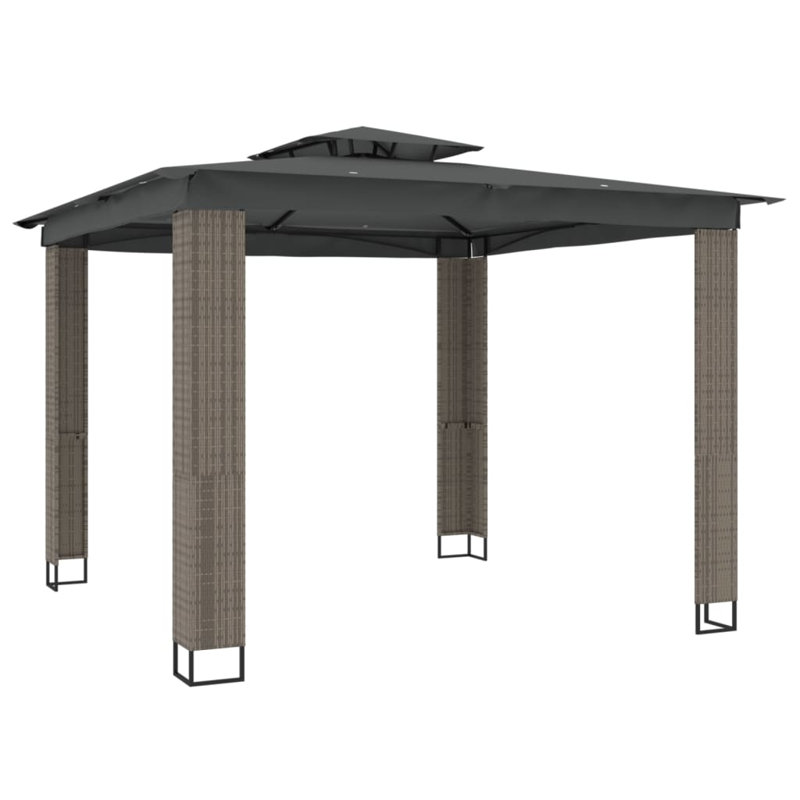 3m x 3m Powder Coated Steel Gazebo, Anthracite
