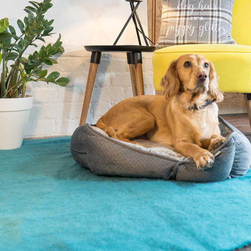 Geometric Pet Bolster Cushion in Dark Grey, Large