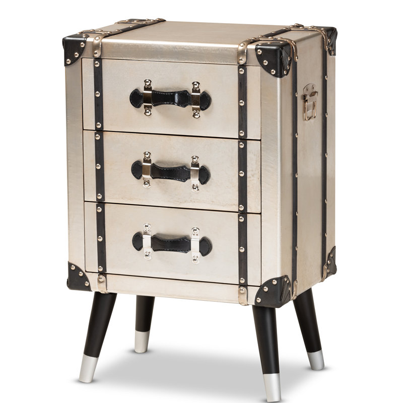 Alvamedina 19.64'' W Metal Nightstand