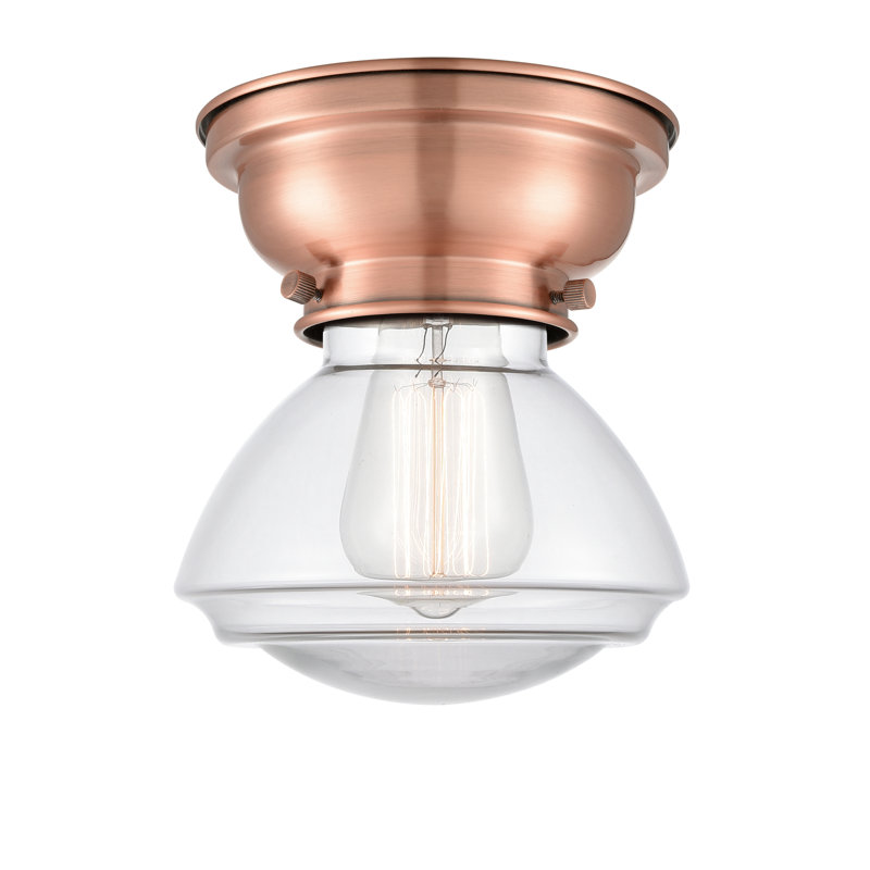 Plafonnier encastré 1 lumière 3,75 po Chesterville, Cuivre antique, Transparent, Ampoule DEL 6 watts Vinage