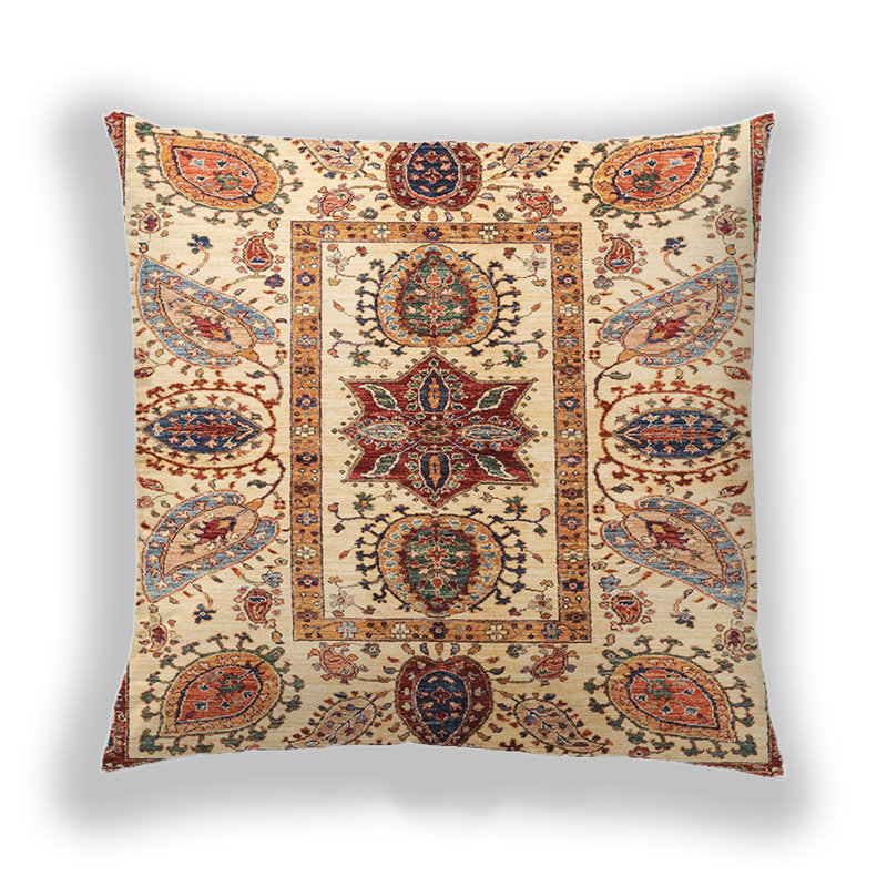 Coussin décoratif abstrait Abstract 3376, Brun clair / rouge