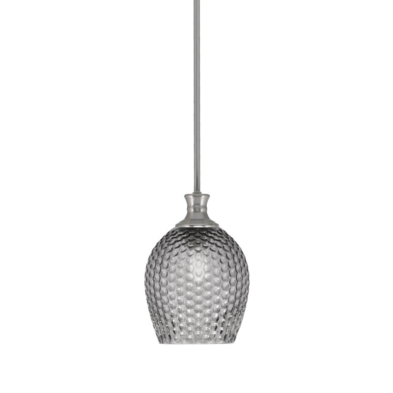 Luminaire suspendu à tige Zola, Nickel brossé