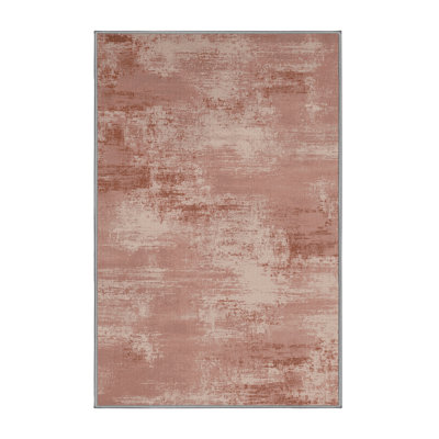 Machine Washable Abstract Brown Area Rug