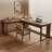 Walnut L-Shaped Solid Wood with 3 Drawers Desk-109624430-109624435