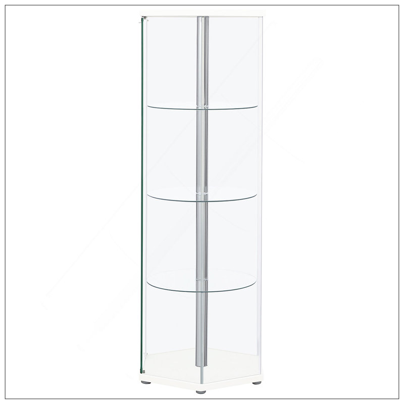 Vitrine hexagonale en verre transparent Tenley