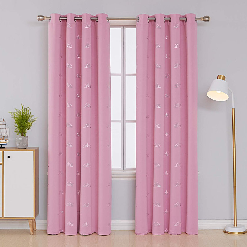 Blackout Curtain Pair, Dark pink, 117cm wide x 229cm high