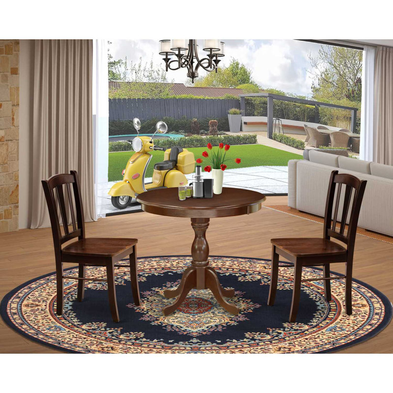 Ensemble de salle à manger uni, Acajou, Acajou, 3 Pieces: Table. 2 Chair