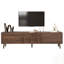 Meuble télé Mid-Century avec 2 tiroirs, console multimédia pour un rangement amélioré et un style rétro dans le salon ou le cinéma maison