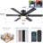 46/52"  Indoor Flush Mount Ceiling Fan 6-Blade with Lights and Remote Modern 3 Colors 6 Speeds Low Profile Reversible DC Motor-1449718601-1449718602