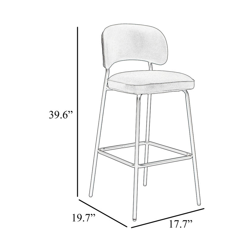 Ensemble de 2 tabourets de bar Bly, similicuir orange, base en fer, Orange