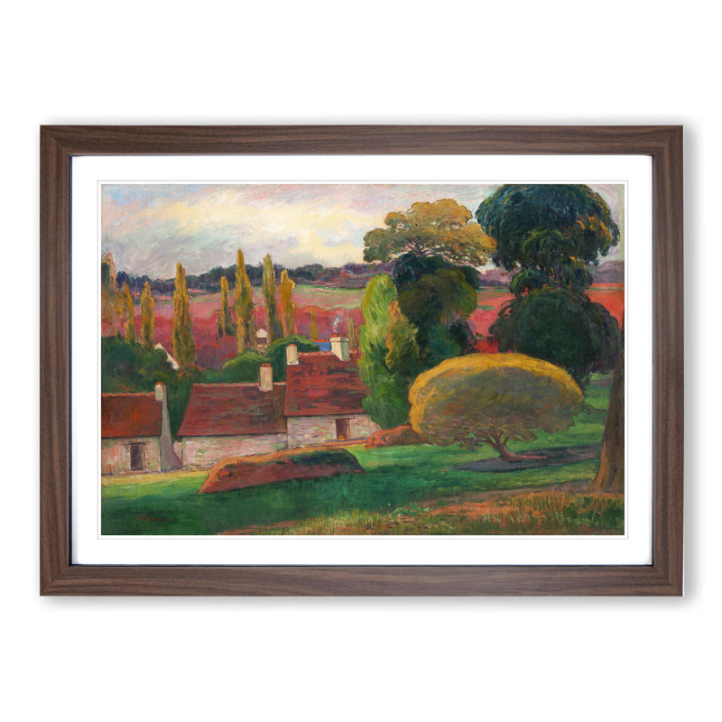A Farm in Brittany by Paul Gauguin - Framed Print, 48cm H x 65cm W x 2cm D, Walnut Framed