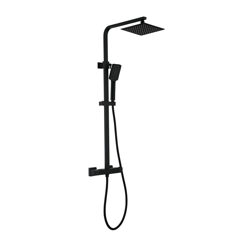 Complete Shower System with Rough in-Valve, Matte Black