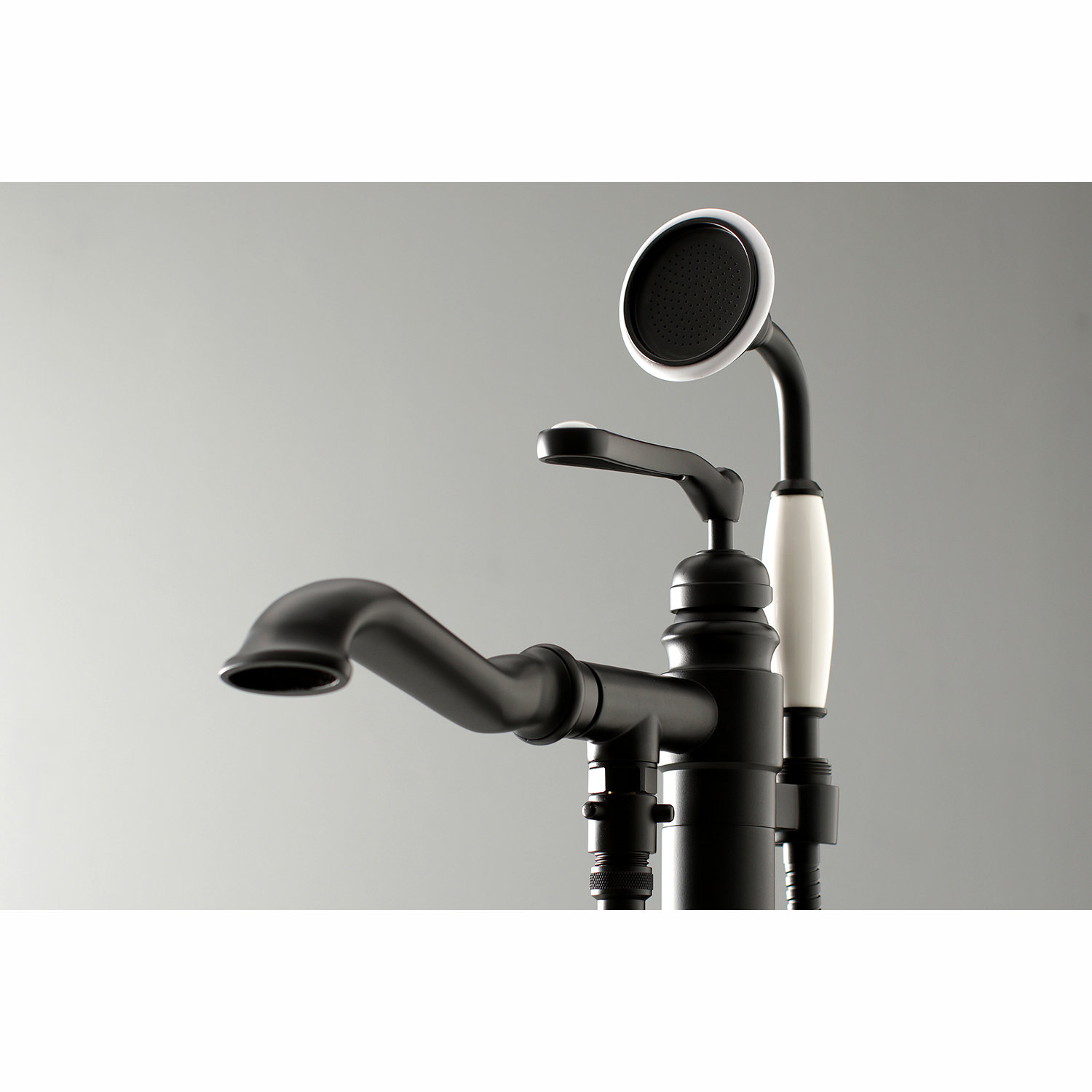 Royale Freestanding Tub Faucet with Hand Shower, Matte Black