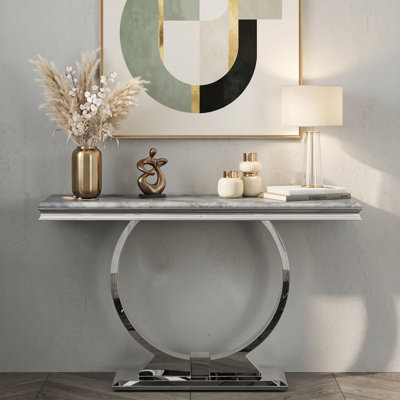 Silver Console Table， Modern Console Table