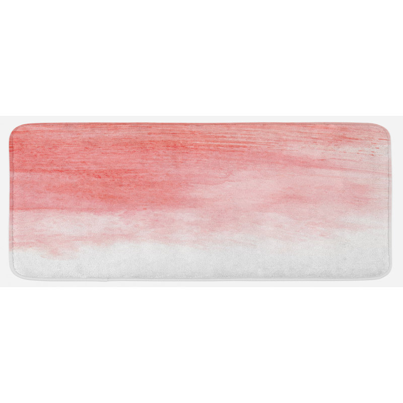 Tapis de cuisine corail blanc à la main