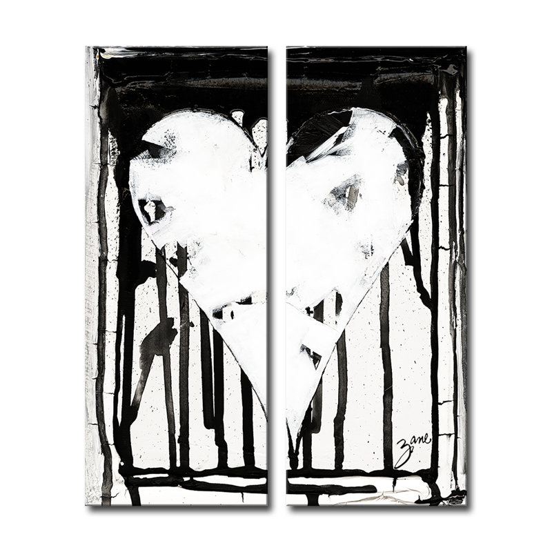 «Heartwork 223» par Salvatore Prinquente, ensemble de 2 reproductions d'art sur toile tendue, H 30 po x l 24 po x P 1,5 po