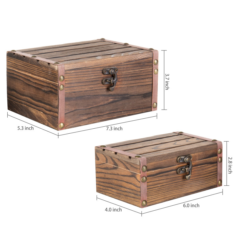 Ensemble de 2 boîtes gigognes en bois massif