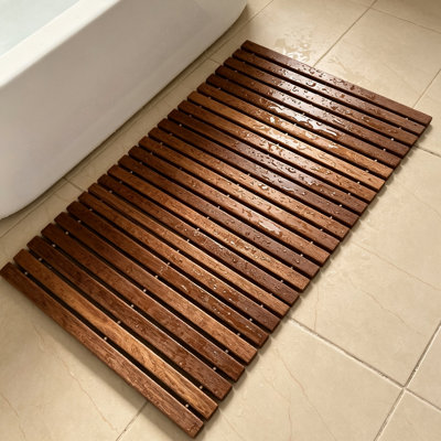 Tapis de bain Roll-up Teak