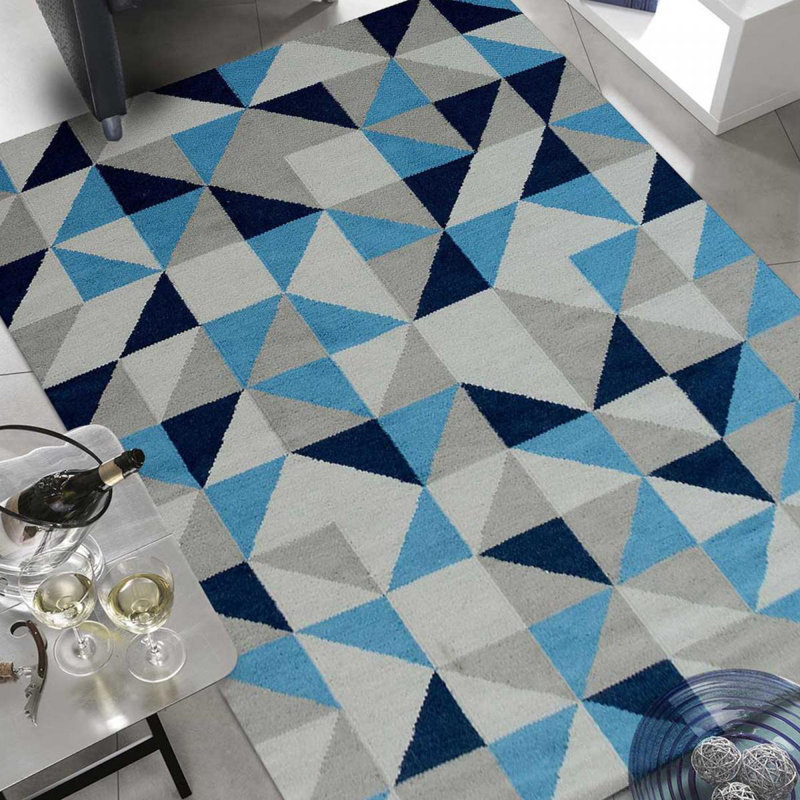 Trollhättan Geometric Wool Hand Woven Area Rug, Rectangle 240 x 340cm
