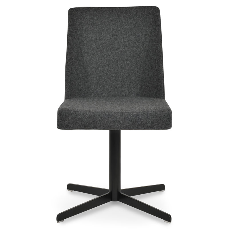 Prisma 16'' H Wool Upholstered Side Chair, Dark Gray, Black