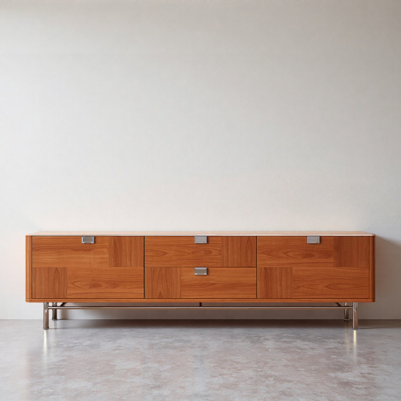 Meuble télé créatif et simple, 21.65"H x 86.61"L x 14.96"W, Brun