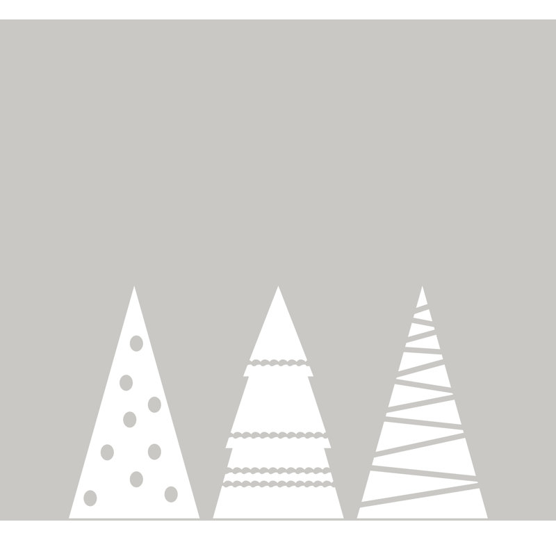 Décalcomanie murale ensemble d’arbre de noël Betancourt, Blanc
