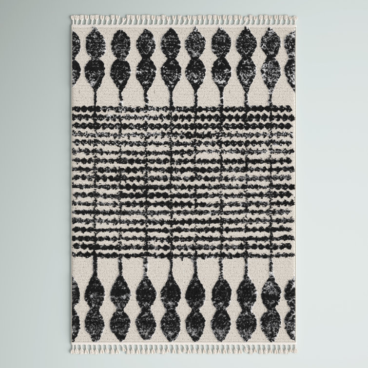 Tapis noir à motif géométrique Orlando