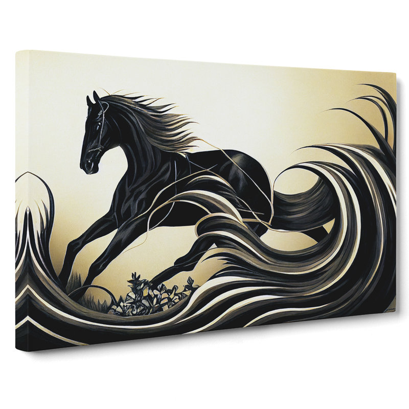 Extravagant Horse Abstract - Wrapped Canvas, 35cm H x 50cm W x 3cm D