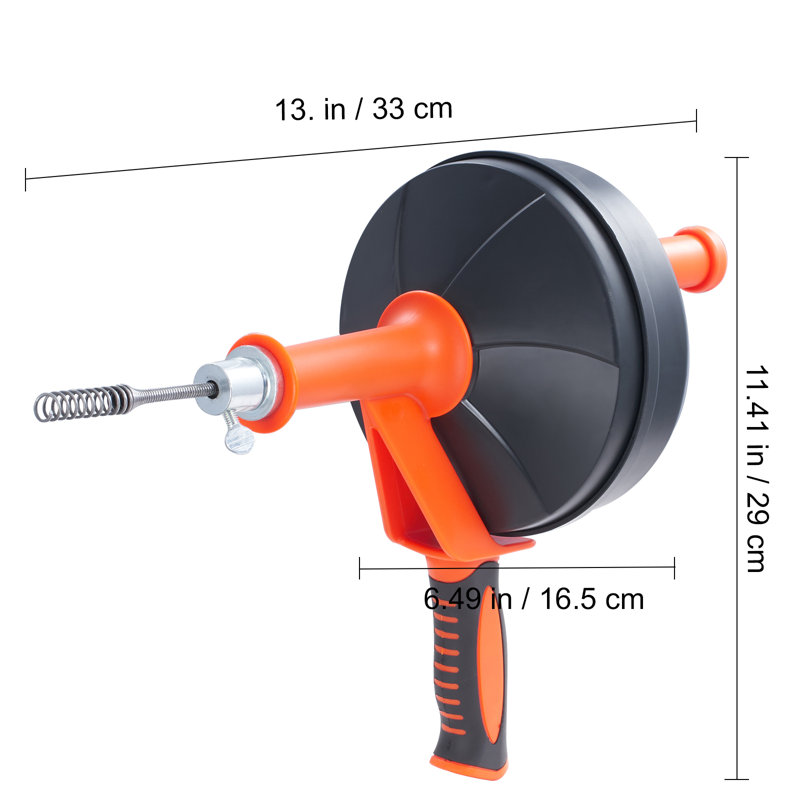 Drain Auger 762 cm, Plumbing Snake with Drill Attachment, Plumbers Snake Drain Clog Remover for Kitchen Bathroom Shower Sink with Protective Hose and Gloves