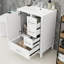 Meuble-lavabo en bois avec lavabo en céramique, 3 tiroirs et porte -1596492839