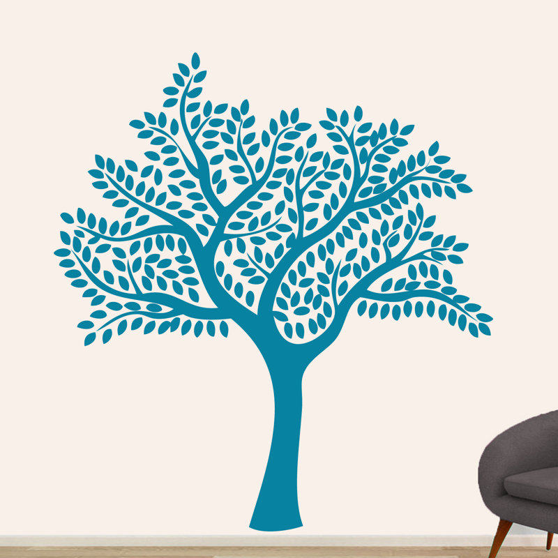 Décalcomanie murale arbre d’ombre, Bleu sarcelle