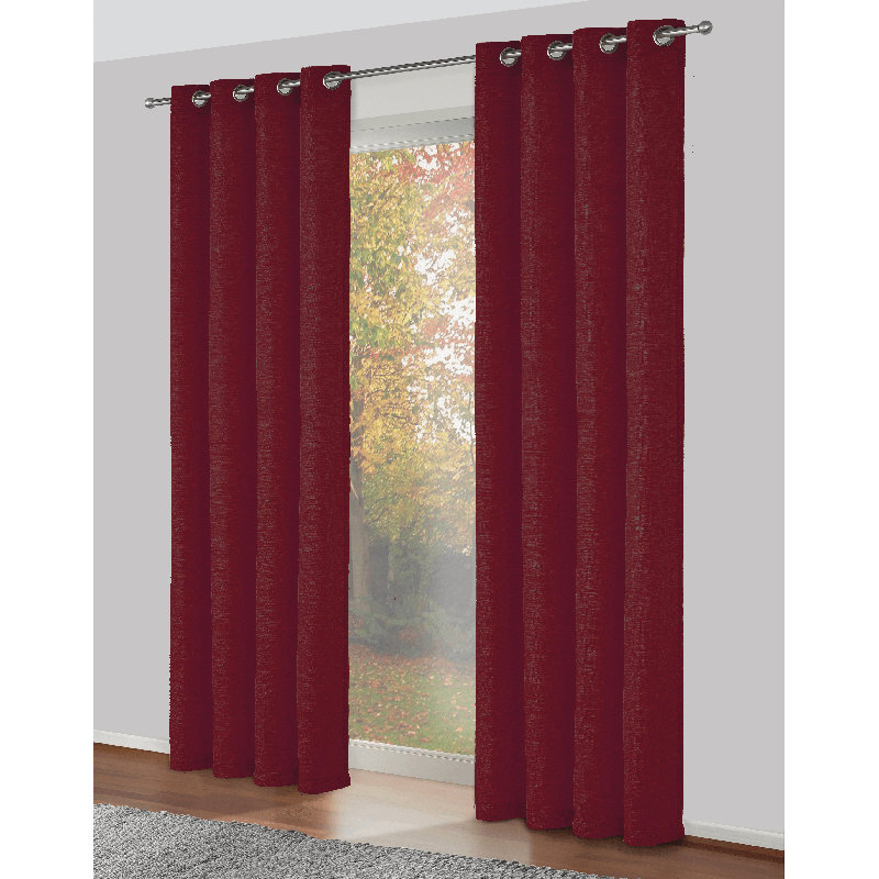 Breedlove Eyelet Room Darkening Single Curtain, 270cm Width x 245cm Drop, Red