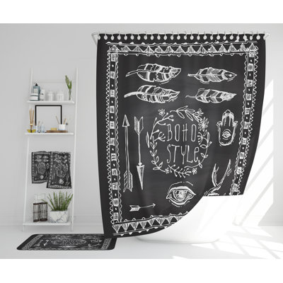 Nezira Polyester Shower Curtain Set