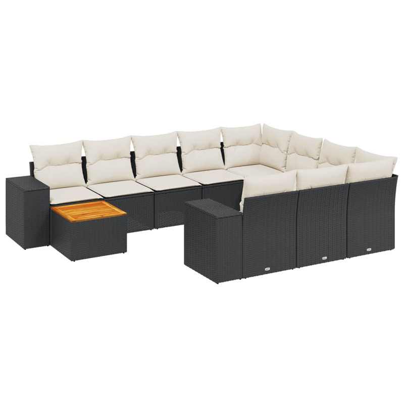 Vidaxl Garden Sofa Set Black