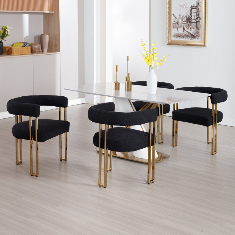 Chaises de salle à manger Barrel, Boucle noir